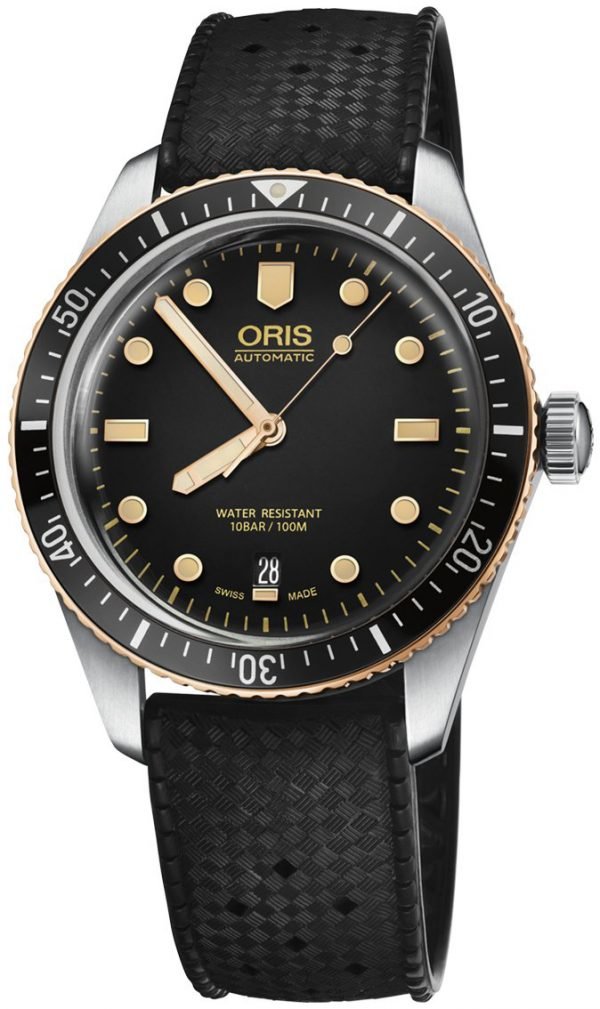 Oris Diving 01 733 7707 4354-07 4 20 18 Kello Musta / Kumi