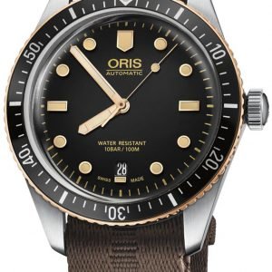 Oris Diving 01 733 7707 4354-07 5 20 30 Kello Musta / Tekstiili