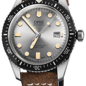 Oris Diving 01 733 7720 4051-07 5 21 02 Kello Hopea / Nahka