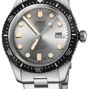 Oris Diving 01 733 7720 4051-07 8 21 18 Kello Hopea / Teräs