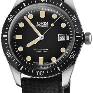 Oris Diving 01 733 7720 4054-07 4 21 18 Kello Musta / Kumi