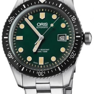 Oris Diving 01 733 7720 4057-07 8 21 18 Kello Vihreä / Teräs