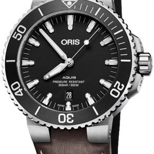 Oris Diving 01 733 7730 4124-07 5 24 10eb Kello Musta / Nahka