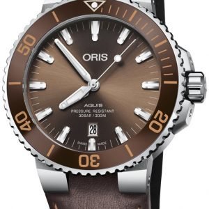 Oris Diving 01 733 7730 4152-07 5 24 12eb Kello Ruskea / Nahka