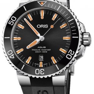 Oris Diving 01 733 7730 4159-07 4 24 64eb Kello Musta / Kumi