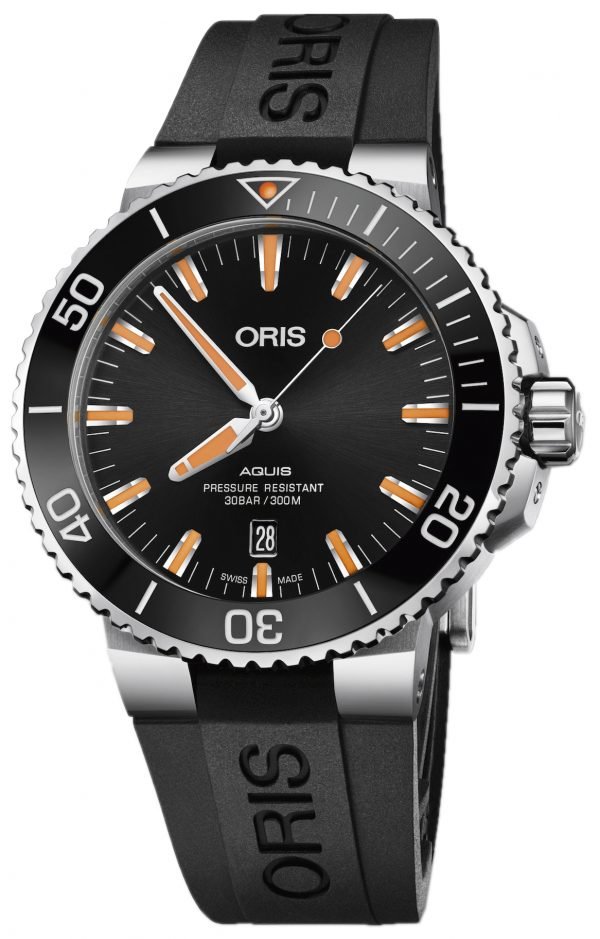 Oris Diving 01 733 7730 4159-07 4 24 64eb Kello Musta / Kumi