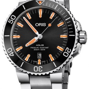 Oris Diving 01 733 7730 4159-07 8 24 05peb Kello Musta / Teräs