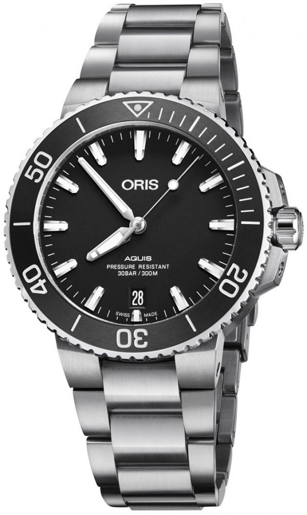 Oris Diving 01 733 7732 4124-07 8 21 05eb Kello Musta / Teräs