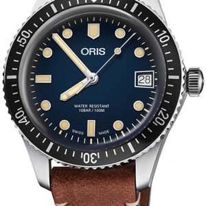 Oris Diving 01 733 7747 4055-07 5 17 45 Kello Sininen / Nahka