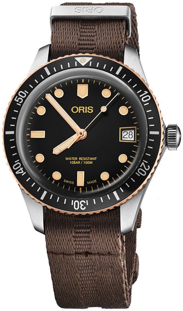 Oris Diving 01 733 7747 4354-07 5 17 30 Kello Musta / Tekstiili