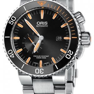 Oris Diving 01 743 7709 7184-Set Mb Kello Musta / Titaani