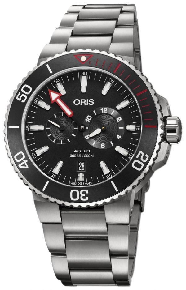 Oris Diving 01 749 7734 7154-Set Kello Musta / Titaani