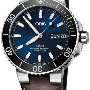 Oris Diving 01 752 7733 4135-07 5 24 10eb Kello Sininen / Nahka