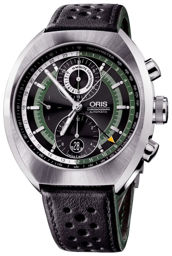 Oris Motor Sport 01 677 7619 4154-Set Kello Musta / Nahka