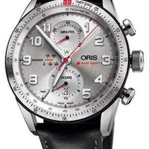 Oris Motor Sport 01 774 7661 7481-Set Kello Hopea / Nahka