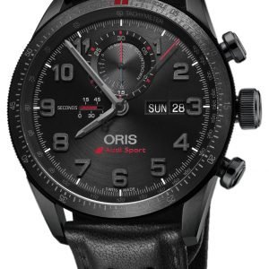 Oris Motor Sport 01 778 7661 7784-Set Ls Kello Musta / Nahka