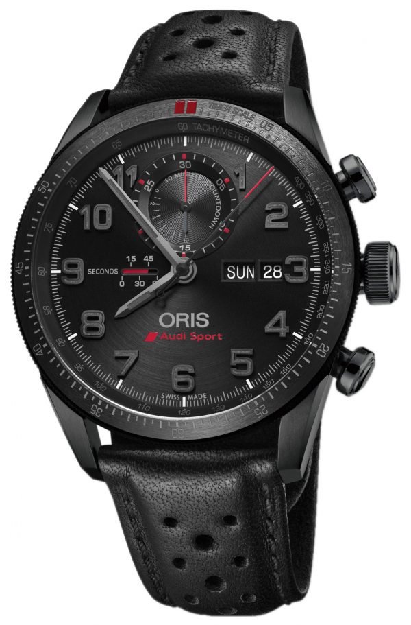 Oris Motor Sport 01 778 7661 7784-Set Ls Kello Musta / Nahka