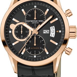 Raymond Weil Freelancer 17740-G-20001 Kello Musta / Nahka