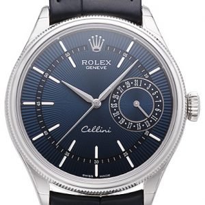 Rolex Cellini Date 50519-0011 Kello Sininen / Nahka