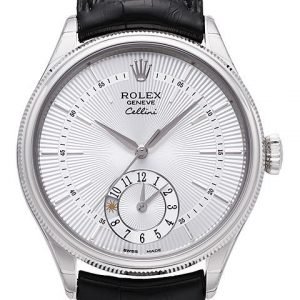 Rolex Cellini Dual Time 50529-0006 Kello Hopea / Nahka