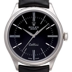 Rolex Cellini Time 50509-0006 Kello Musta / Nahka