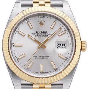 Rolex Datejust 41 126333-0002 Kello Hopea / 18k Keltakultaa