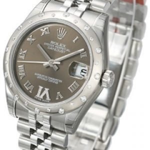 Rolex Datejust Lady 178344-0001 Kello Ruskea / Teräs