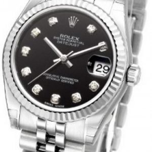 Rolex Datejust Lady 31 Mm 178274-0014 Kello Musta / Teräs