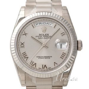 Rolex Day-Date 118239-0082 Kello Hopea / 18k Valkokultaa