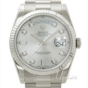 Rolex Day-Date 118239-0086 Kello Hopea / 18k Valkokultaa