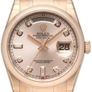 Rolex Day-Date 36 118205f-0061 Kello Pinkki / 18k Punakultaa