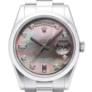 Rolex Day-Date 36 118206-0043 Kello Musta / Platina