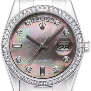 Rolex Day-Date 36 118346-0026 Kello Musta / Platina