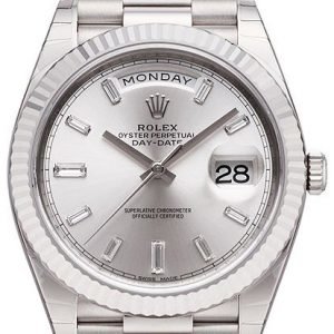 Rolex Day-Date 40 228239-0003 Kello Hopea / 18k Valkokultaa