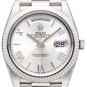 Rolex Day-Date 40 228239-0006 Kello Hopea / 18k Valkokultaa