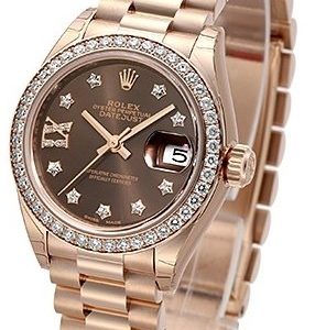 Rolex Lady-Datejust 28 279135rbr-0001 Kello Ruskea / 18k