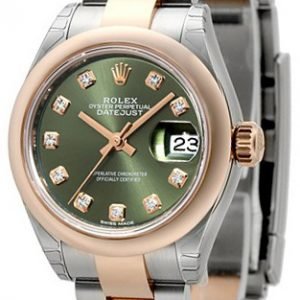 Rolex Lady-Datejust 28 279161-0008 Kello Vihreä / 18k