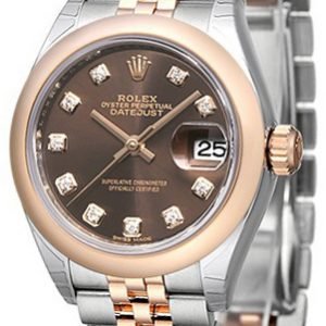 Rolex Lady-Datejust 28 279161-0011 Kello Ruskea / 18k