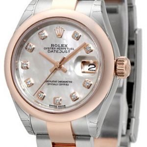 Rolex Lady-Datejust 28 279161-0014 Kello Valkoinen / 18k