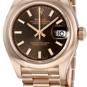 Rolex Lady-Datejust 28 279165-0007 Kello Ruskea / 18k