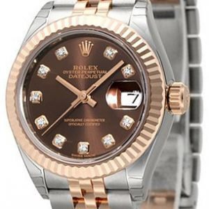 Rolex Lady-Datejust 28 279171-0011 Kello Ruskea / 18k