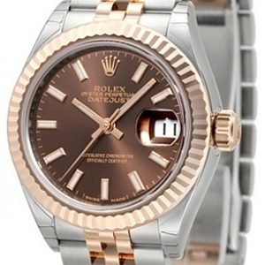 Rolex Lady-Datejust 28 279171-0017 Kello Ruskea / 18k