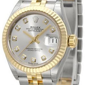 Rolex Lady-Datejust 28 279173-0007 Kello Hopea / 18k