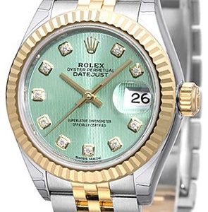 Rolex Lady-Datejust 28 279173-0015 Kello Vihreä / 18k