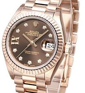 Rolex Lady-Datejust 28 279175-0002 Kello Ruskea / 18k