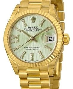 Rolex Lady-Datejust 28 279178-0007 Kello Vihreä / 18k