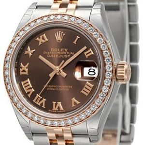 Rolex Lady-Datejust 28 279381rbr-0009 Kello Ruskea / 18k