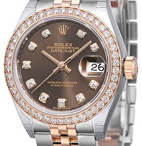 Rolex Lady-Datejust 28 279381rbr-0011 Kello Ruskea / 18k