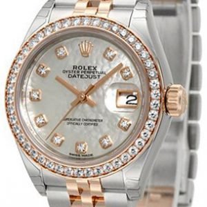 Rolex Lady-Datejust 28 279381rbr-0013 Kello Valkoinen / 18k