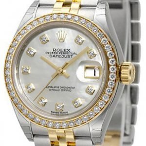 Rolex Lady-Datejust 28 279383rbr-0019 Kello Valkoinen / 18k